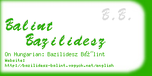 balint bazilidesz business card